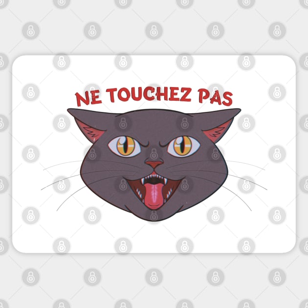 Don't Touch My Cat Sticker by Meowlentine